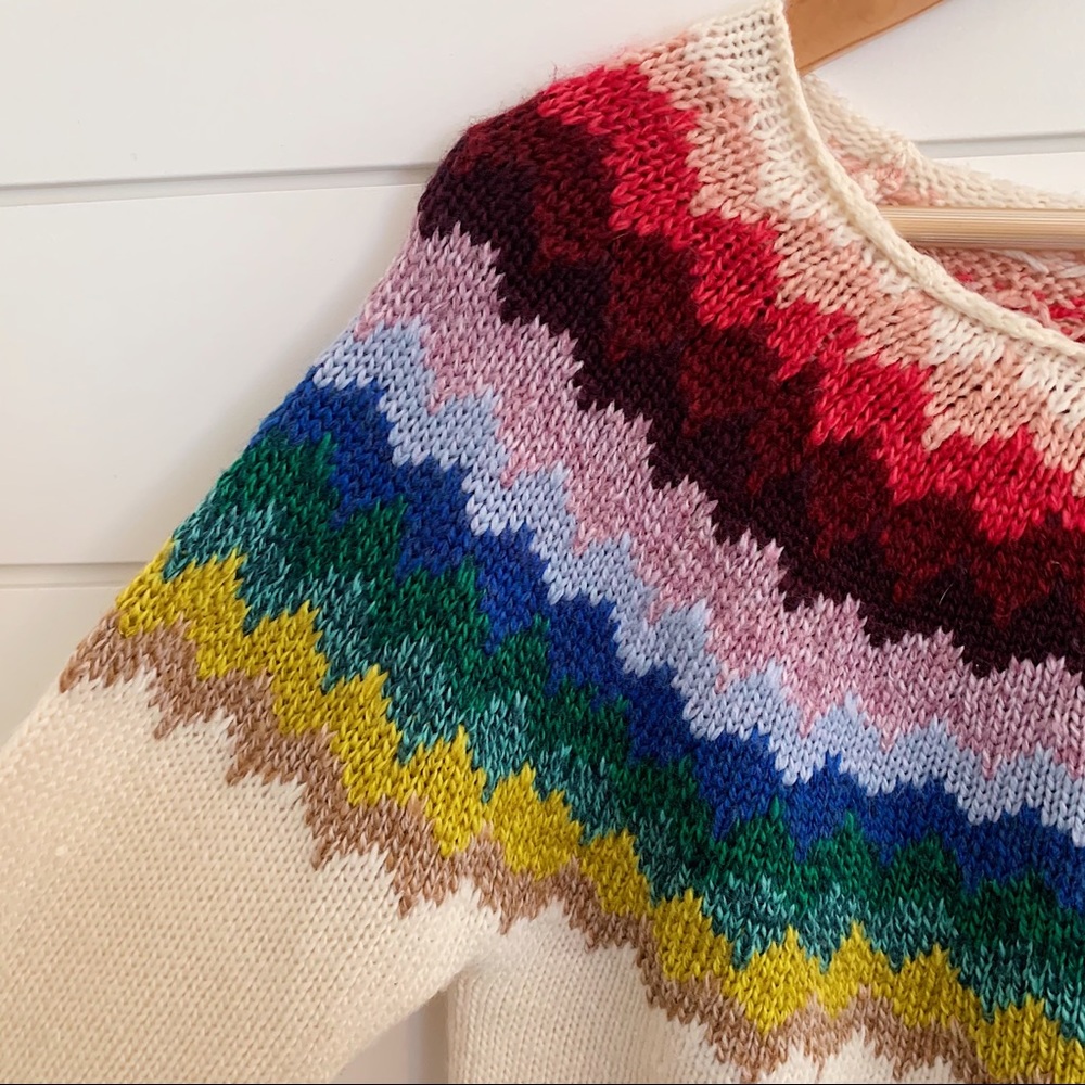 American Eagle | Fair Isle Sweater | Cream/Multi - Picture 4 of 7